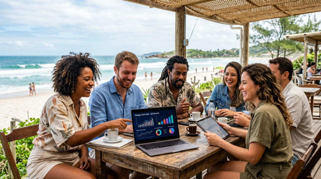Florianópolis (SC) vira a "Ilha do Silício brasileira" em 2026, unindo o home office na praia com um ecossistema de tecnologia de elite — Florianópolis