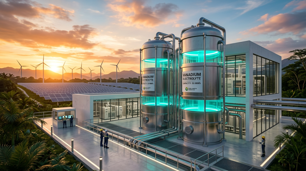 Vantagens das baterias de fluxo de vanádio com eletrólito líquido para estabilidade de microgrids