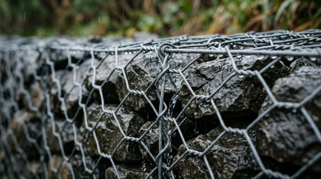 Vantagens do muro de gabião com gaiolas de aço galvanizado para drenagem natural do terreno