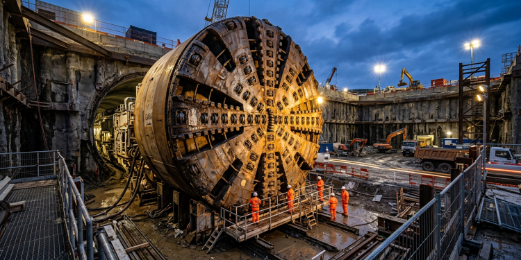O tatuzão mecânico colossal de 7 mil toneladas fabricado na Alemanha e no Japão que engole pedras maciças e escava túneis perfeitos para trens de alta velocidade debaixo do oceano