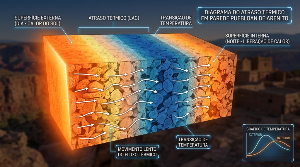 A arquitetura bioclimática comprova que as vilas esculpidas há 1000 anos com a técnica nativo americana nas paredes dos desfiladeiros não se tornam cavernas gélidas no inverno elas desenvolvem silenciosamente algo que a maioria dos aquecedores elétricos nunca precisou desenvolver a capacidade geológica de estocar a radiação solar na rocha para liberar um calor constante à noite