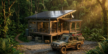 O projeto de base autônoma off-grid que utiliza engenharia artesanal e recursos naturais