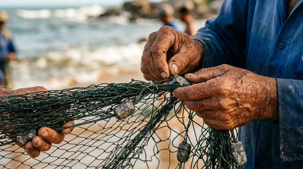 A única cidade litorânea do Brasil onde golfinhos selvagens trabalham diariamente em equipe com os pescadores para cercar cardumes no oceano