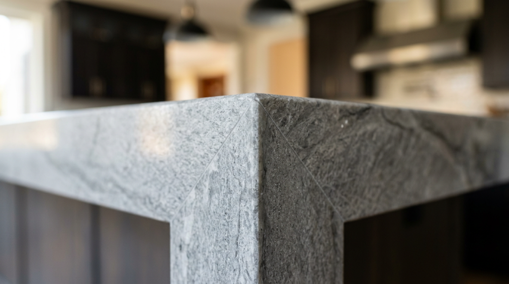 Quer modernizar o ambiente? Veja quanto custa montar uma ilha de cozinha com granito escuro, cooktop e coifa de teto