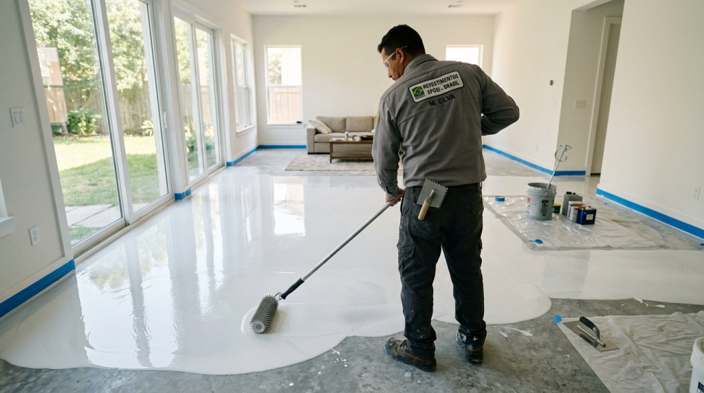 Nem quebrar o piso antigo, nem pagar caçamba de entulho: o porcelanato líquido que nivela e renova a casa toda sem gerar sujeira