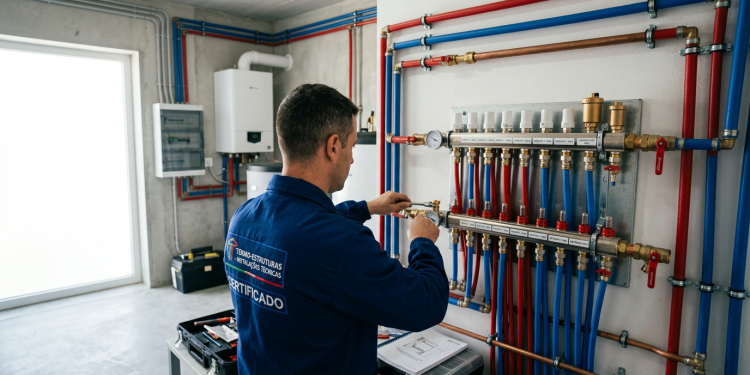 Quanto um técnico de climatização cobra para instalar piso radiante numa moradia de 120 metros quadrados em 2026?
