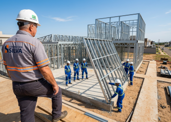 Nem vigas de concreto, nem pilares demorados: o esqueleto de aço galvanizado que ergue mansões inteiras em poucas semanas sem desperdício de material