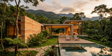 Casa de taipa de pilão mecanizada une conforto térmico e luxo sustentável no campo