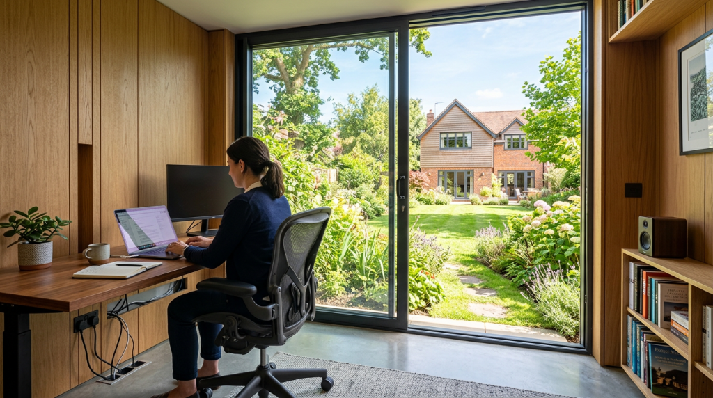Não é um puxadinho de alvenaria suja, nem um contêiner de metal fervente: o anexo modular de madeira tecnológica que é montado no seu quintal em apenas 48 horas para criar um home office de luxo