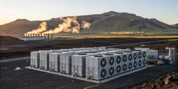 Islândia e Suíça constroem enormes ventiladores industriais alimentados por calor vulcânico que sugam a poluição do ar e transformam o gás carbônico em pedras sólidas enterradas no subsolo