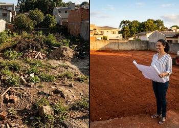 Quanto custa alugar máquinas compactas para nivelar terrenos e acelerar o início da construção da casa