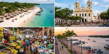 Cidade do interior do Pará, situada no encontro das águas dos rios Amazonas e Tapajós, abriga as famosas praias de água doce de Alter do Chão