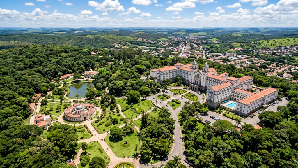 Cidade ideal para quem busca banhos de lama terapêuticos e águas termais abriga um suntuoso hotel histórico de 1944, no Barreiro, em Minas Gerais