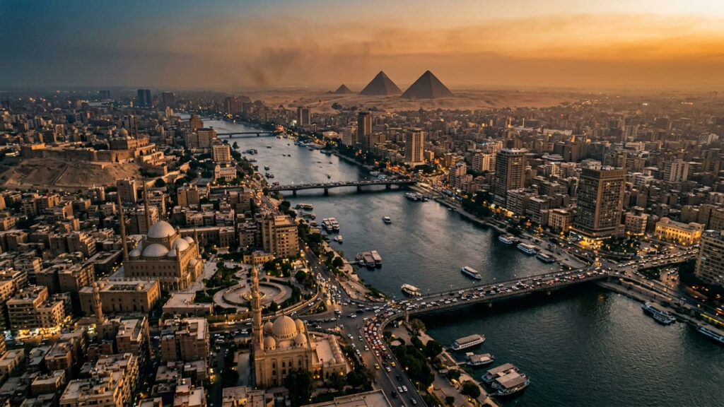 Cidade histórica, fundada às margens do Rio Nilo, é o coração do mundo árabe e serve de entrada oficial para as monumentais Pirâmides de Gizé