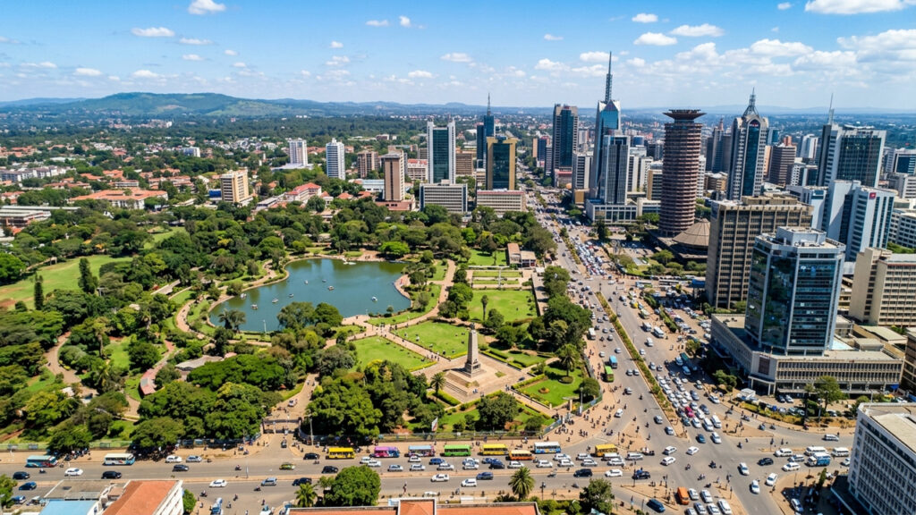 Cidade ideal para quem deseja fazer safári selvagem abriga uma imensa reserva natural de leões e girafas colada aos prédios modernos do Quênia