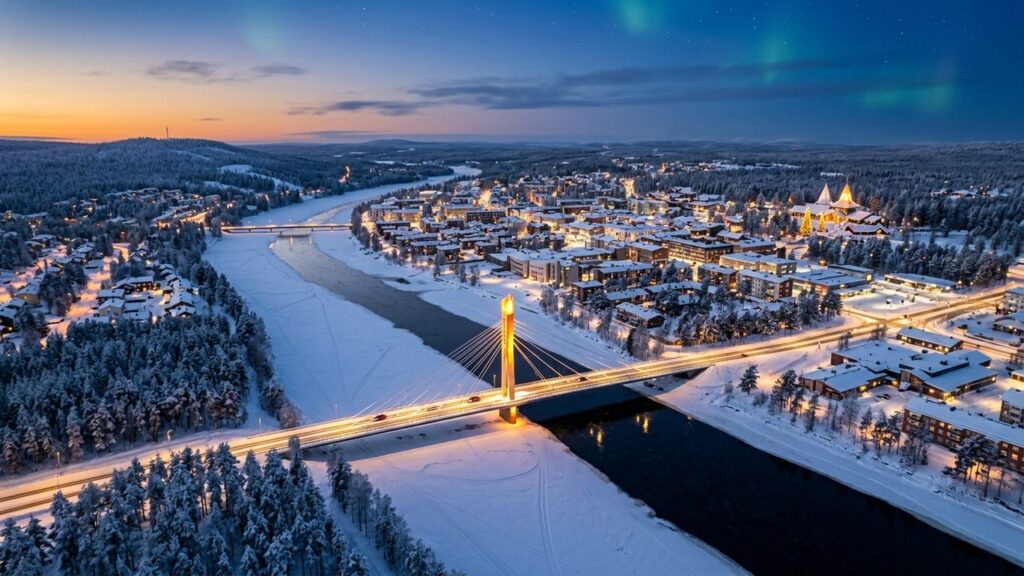 Cidade situada na linha do Círculo Polar Ártico é conhecida no mundo inteiro como a terra natal do Papai Noel, atraindo milhares de turistas