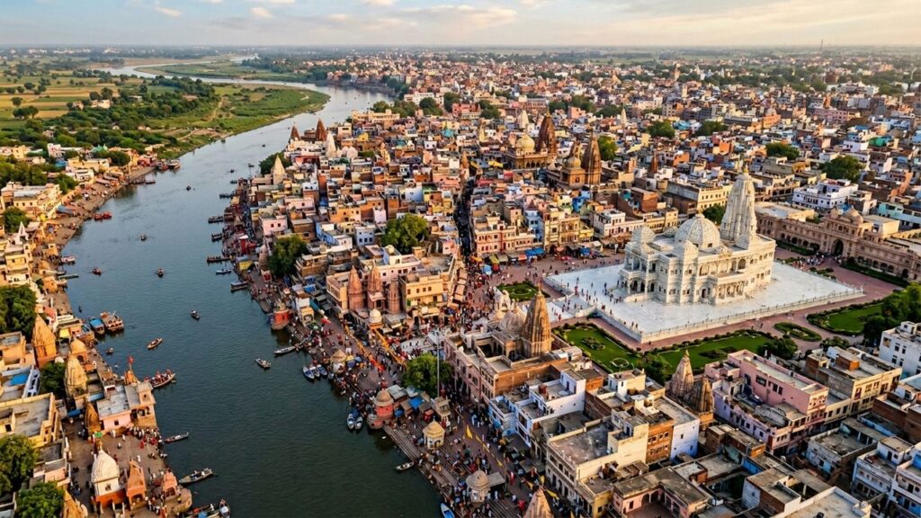 Cidade ideal para quem busca espiritualidade abriga centenas de templos sagrados dedicados a Krishna, sendo um dos principais destinos da Índia