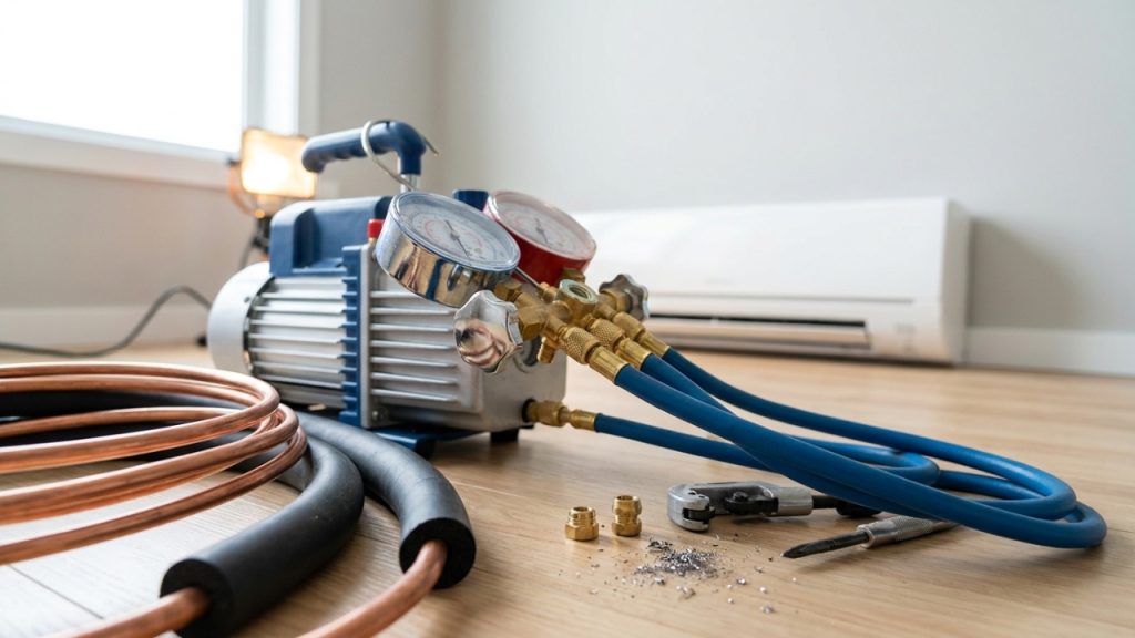 Quanto um eletricista cobra para instalar um ar-condicionado split de 12.000 BTUs em 2026?