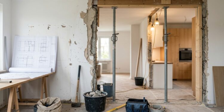 Quanto custa contratar um pedreiro para abrir uma parede e integrar sala e cozinha em 2026 sem comprometer a estrutura
