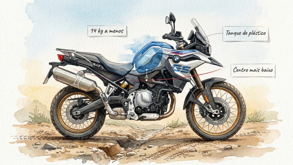 A big trail de 895 cilindradas perdeu peso e ganhou confiança para quem quer sair do asfalto sem brigar com uma moto gigante