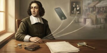 Spinoza, filósofo que via a liberdade como compreensão das correntes que nos movem: “Os homens se julgam livres porque têm consciência de suas ações, mas ignoram as causas que os determinam”