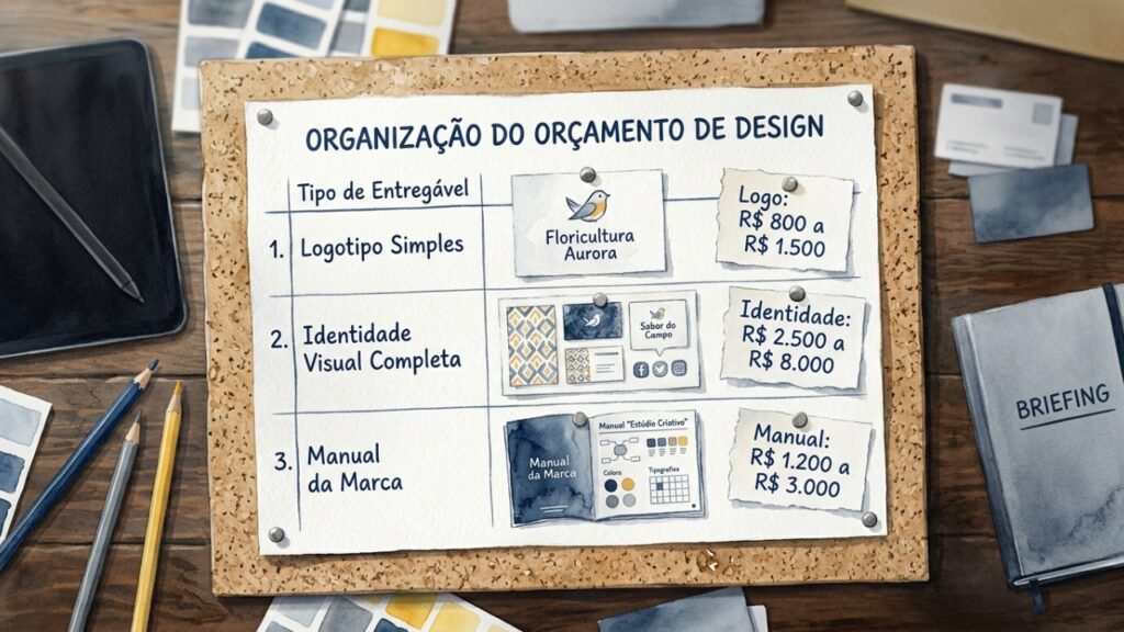 Quanto um designer gráfico autônomo cobra por logotipo e identidade visual completa em 2026