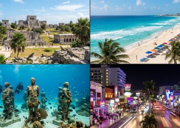 Cidade costeira que abriga as areias brancas e águas azul-turquesa do Mar do Caribe é considerada a capital do turismo internacional do México