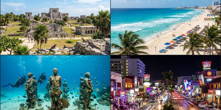 Cidade costeira que abriga as areias brancas e águas azul-turquesa do Mar do Caribe é considerada a capital do turismo internacional do México