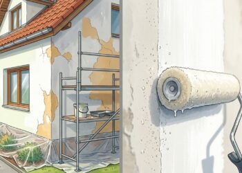 Calcule quanto um pintor cobra para lixar e pintar a fachada de uma casa de dois andares com tinta acrílica resistente em 2026