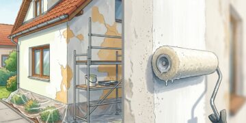 Calcule quanto um pintor cobra para lixar e pintar a fachada de uma casa de dois andares com tinta acrílica resistente em 2026