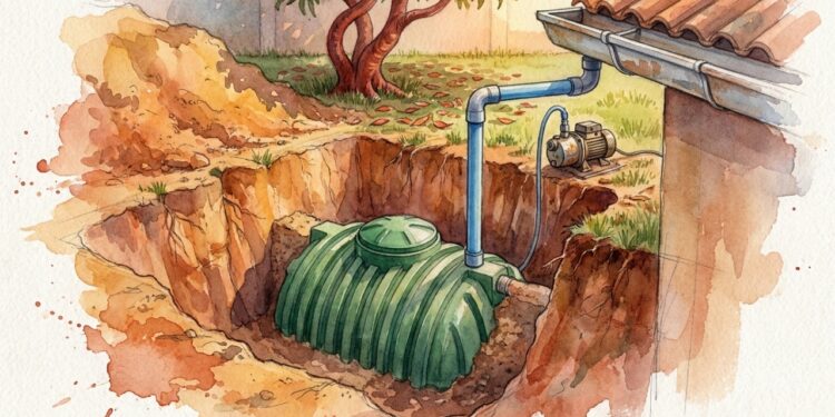 Água da chuva pode aliviar o gasto do jardim, veja quanto custa instalar uma cisterna slim ligada às calhas do telhado