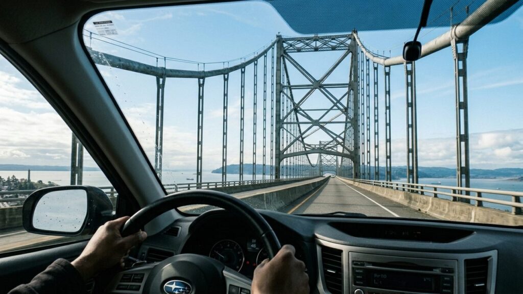 Estendendo-se por 6,6 km sobre a foz do Rio Columbia, a imponente estrutura de aço é a ponte em treliça contínua mais longa da América do Norte