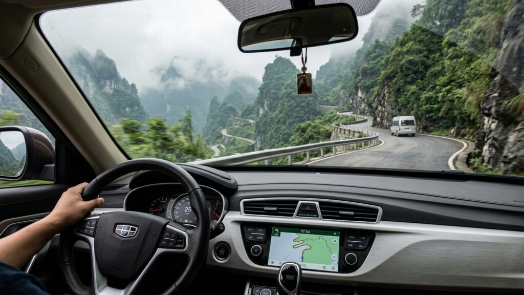 Com noventa e nove curvas fechadas ao longo de 11 km de extensão, a icônica rodovia da montanha Tianmen na China parece uma escada para o céu
