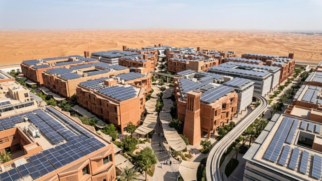 A cidade inteligente de 22 bilhões de dólares construída no deserto para funcionar totalmente com energia solar térmica