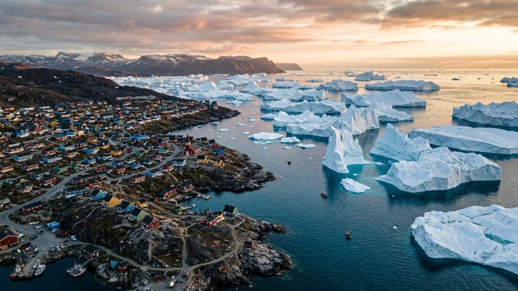 Cidade situada no oeste da Groenlândia abriga o fiorde de gelo mais produtivo do Hemisfério Norte, onde icebergs gigantescos se desprendem de uma geleira 
