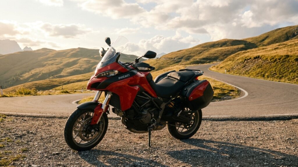 A aventureira italiana de 937 cc quer vender estrada longa, eletrônica e conforto sem perder o temperamento de moto esportiva