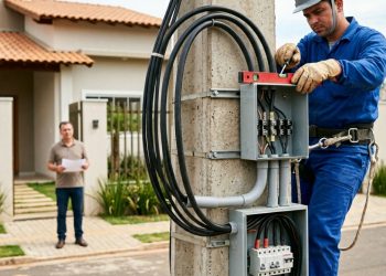 Quanto um eletricista de alta tensão cobra para instalar um padrão bifásico de entrada de energia homologado em 2026