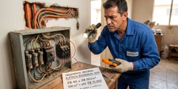 Quanto um eletricista cobra para trocar a fiação de uma casa em 2026 e quando o barato vira risco