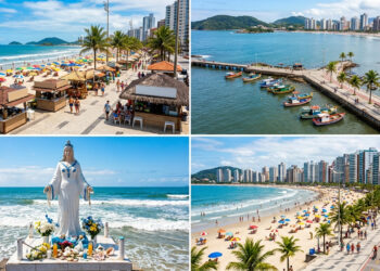 Cidade do litoral de São Paulo, que possui 22 km de praias urbanas contínuas, destaca-se por atrair mais de 1 milhão de turistas na temporada