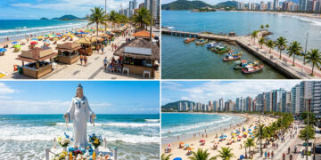 Cidade do litoral de São Paulo, que possui 22 km de praias urbanas contínuas, destaca-se por atrair mais de 1 milhão de turistas na temporada