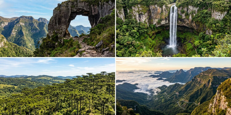 Cidade do interior de Santa Catarina, situada a 915 metros de altitude na serra, registra temperaturas negativas e é famosa por seus belos cânions