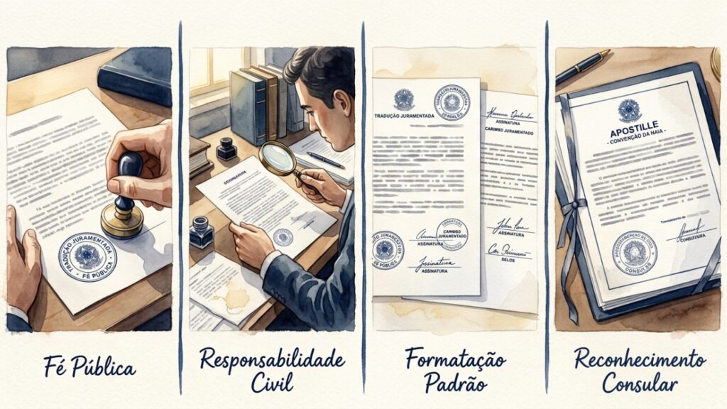 Quanto um tradutor juramentado cobra por lauda em 2026 e a diferença entre tradução simples e a com fé pública