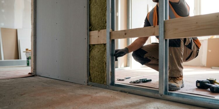 Quanto custa contratar um gesseiro para instalar parede de drywall em 2026 e por que o isolamento muda a conta