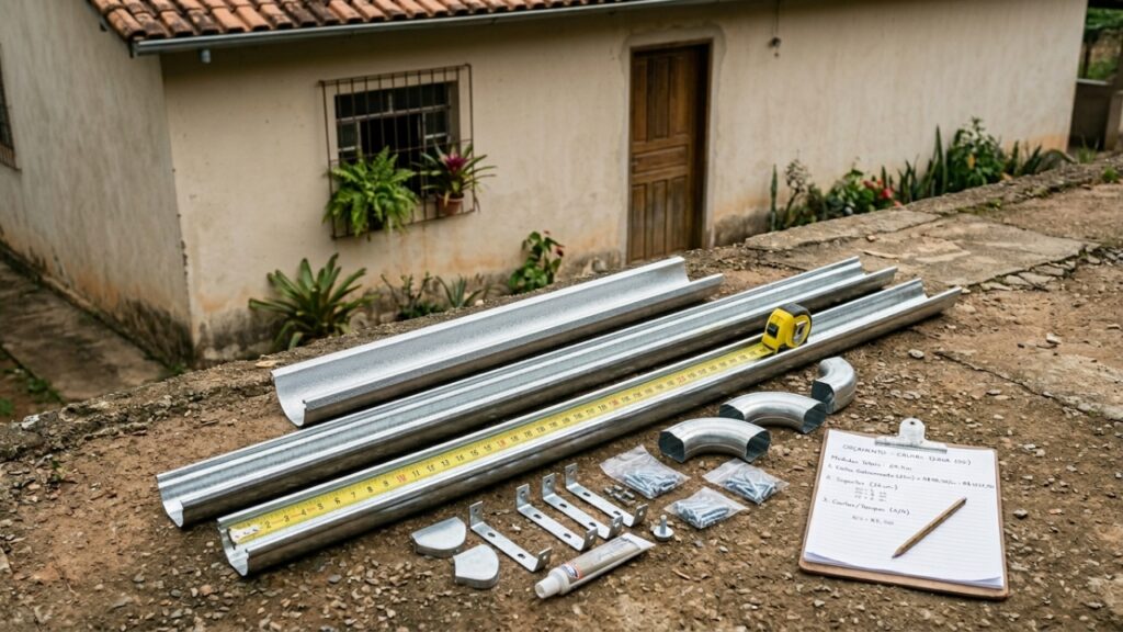 Quanto um calheiro cobra para instalar calhas em uma casa térrea em 2026, e por que a queda da água muda o orçamento