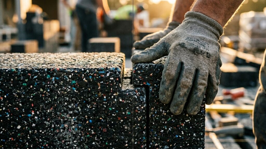 Casas populares de plástico reciclado montadas rápido