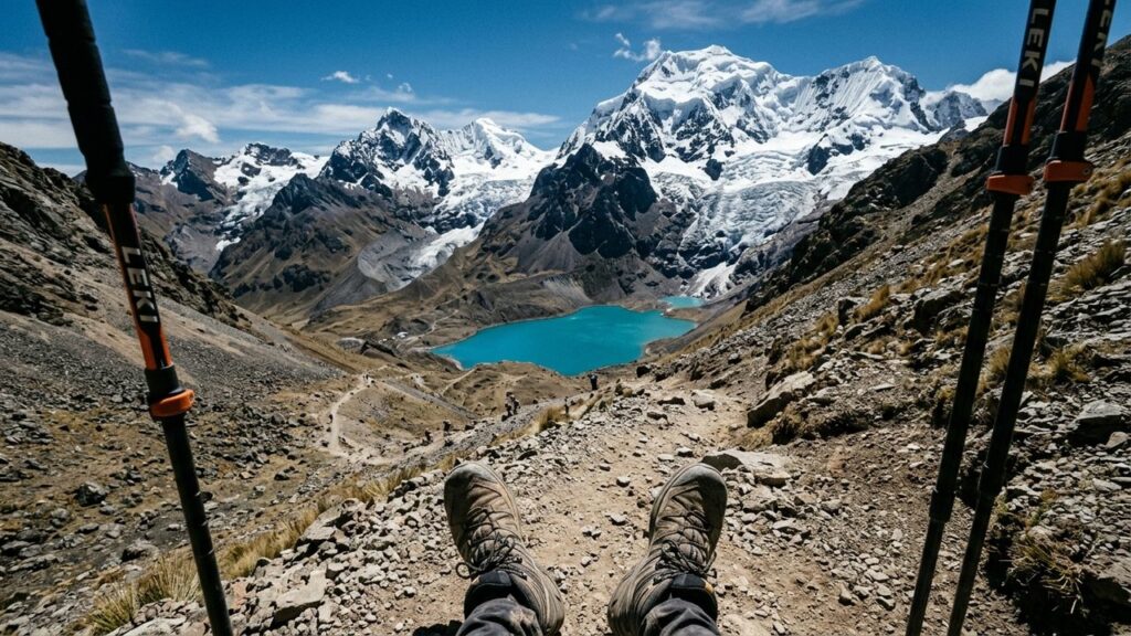 Cortando as montanhas dos Andes peruanos, superando os 5.000 metros de altitude, a rota de trekking oferece vistas espetaculares da Montanha Colorida