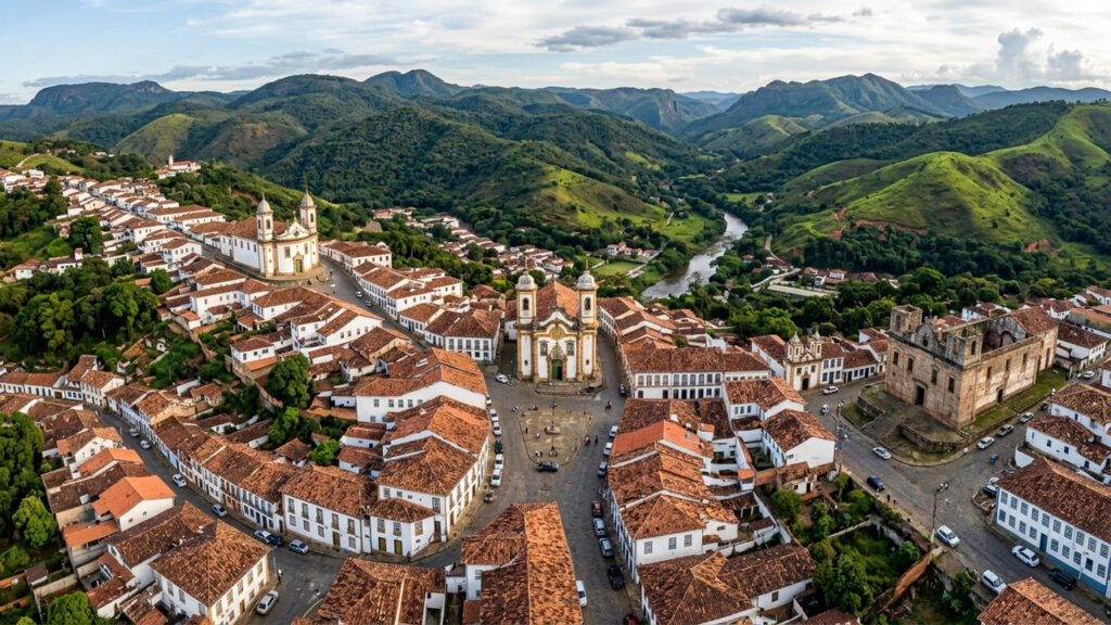 Cidade histórica, fundada em 1711, abriga belas igrejas barrocas do ciclo do ouro e exibe obras-primas entalhadas em madeira por Aleijadinho