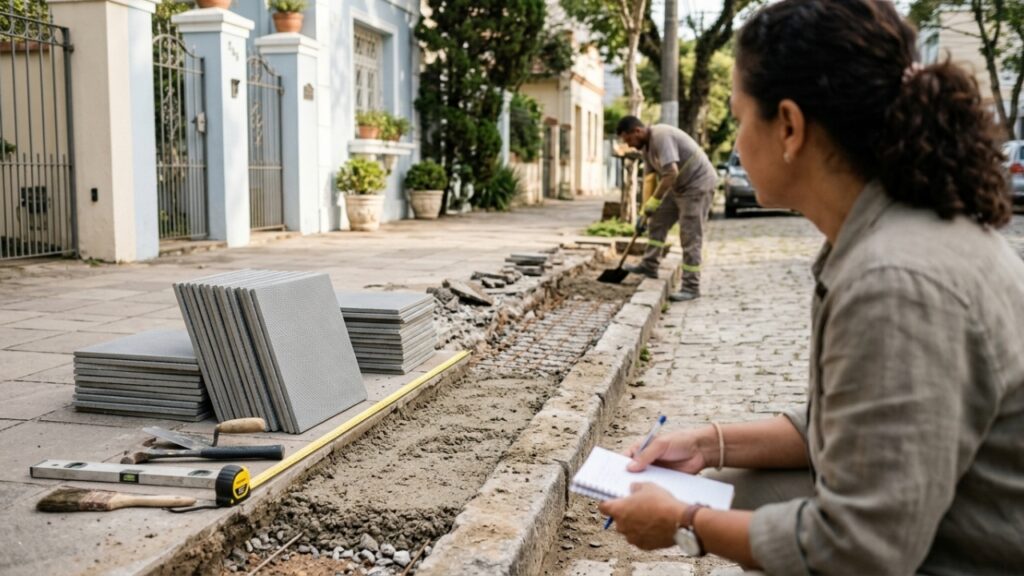 Quanto um pedreiro cobra para fazer uma calçada nova na frente de casa em 2026