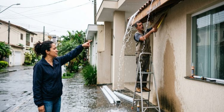 Quanto um instalador de calhas cobra para fixar 15 metros de condutores de alumínio com proteção contra respingos em 2026