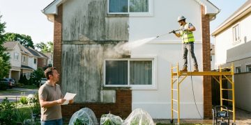 Quanto um limpador de fachadas cobra para realizar a lavagem hidrojateada de alta pressão de uma casa de dois andares em 2026